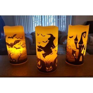 New Halloween Flameless Flickering LED Candles with 6-Hour Timer